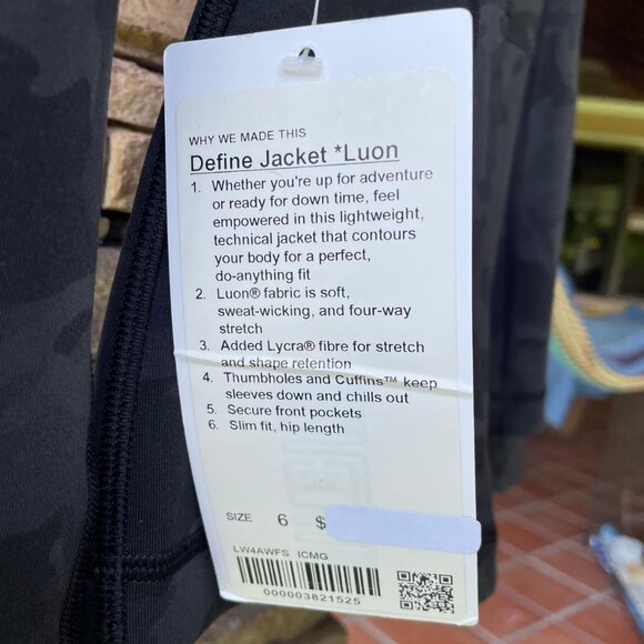 NWT Lululemon Define Jacket Incognito Camo Multi Grey Size- 6 - Picture 5 of 5
